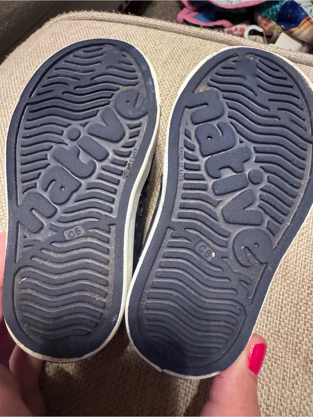 Native Toddler C6  Slip-On Water Shoes in Navy and White